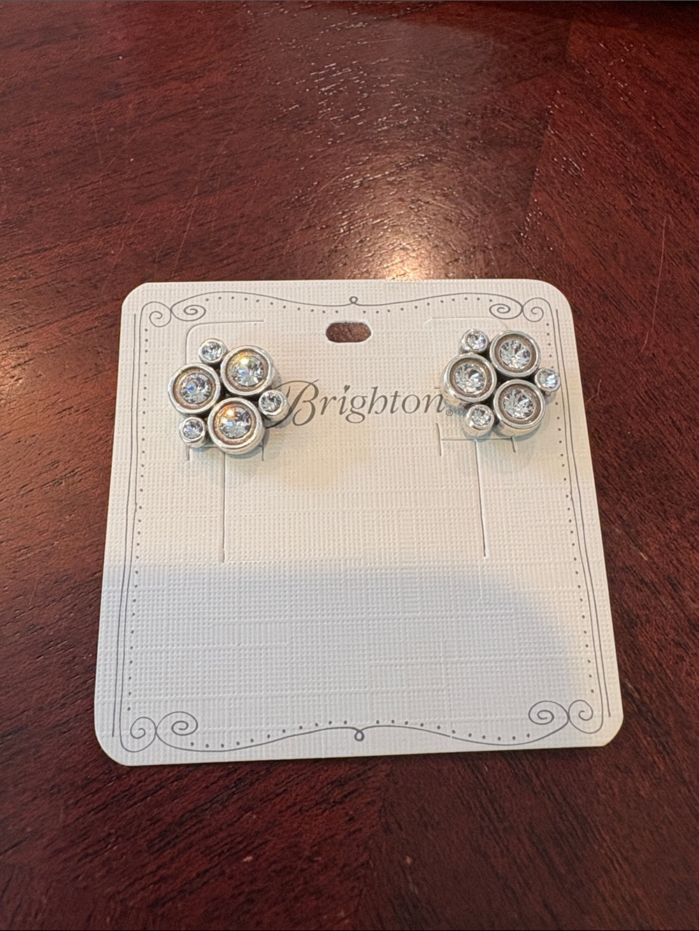 Brighton Silver Crystal Cluster Stud Earrings